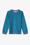 Boy's Blue Striped Lovers Cotton Long Sleeve 2-Piece Pajama Set - 6
