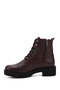 Women's Burgundy Floater Zippered Rubber Sole Genuine Leather Boots - 5