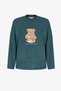 Green Happy Bear Long Sleeve Pajama Top - 5