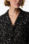 Black Midnight Garden Floral Long Sleeve Buttoned Shirt Pants Pajama Set - 3