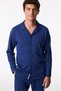 Men's Navy Blue Navy Season Long Sleeve Buttoned Shirt Trousers Pajama Set - 3