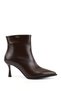 Women's Brown Zippered Thin Heeled Boots