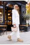 Kangaroo Pocket Modal Tracksuit Set – Hooded - Ecru - 4