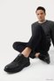 Men's Black Lace-Up Genuine Leather Comfort Shoes - 4