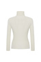 Women's Beige Color Turtleneck Fitted Sweater - 5