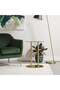 Double Metal Base Glass Service Table - Silver - 2