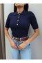 Polo Neck Short Sleeve Sweater - 2