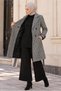 Crow Patterned Belted Coat 90312 - 3