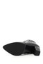 Women's Black Zippered Pointed Toe Genuine Leather Boots - 6