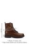 Women's Brown Antique Zippered Rubber Sole Genuine Leather Boots - 3