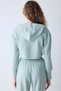 Light Green Hooded Rib Detailed Sweatshirt - 5