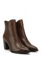 Women's Brown Antique Zippered Pointed Toe Genuine Leather Boots - 5
