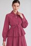 Pleated Hem Cupra Skirt Set Rose - 4