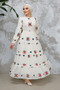 Embroidery Patterned Ecru Hijab Dress 45541E - 3