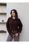 V-Neck Button Sleeve Soft Sweater