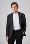 Men's Black Wool Trendy Patterned Slim Fit Mono Collar Jacket - 2