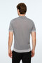 Men's Gray Trend Polo Collar Tencel Knitwear T-Shirt - 5