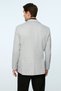 Men's Gray Polyester Trendy Plaid Slim Fit Mono Collar Jacket - 5