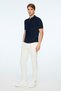 Men's Navy Blue Trendy Polo Collar Rayon Knitwear T-Shirt - 3
