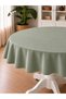 Pearl Velvet Textured Round Tablecloth Sage Green - 3