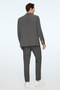 Men's Smoked Polyviscon Trendy Striped Slim Fit Mono Collar Suit - 5