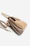 Women's Genuine Leather Lock-Detail Charms Hand and Shoulder Bag Rinyas Taupe Suede - 5