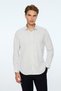 Men's Navy Blue Trendy Striped Slim Fit Italian Collar Shirt
