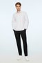 Men's Black Trendy Striped Dynamic Fit Hard Collar Shirt - 5