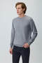 Men's Gray Basic Crew Neck Knitwear - 2