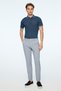Men's Navy Blue Polyviscon Trendy Patterned Slim Fit Elastic Trousers - 3