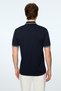 Men's Navy Blue Trend Jacquard Polo Collar Dynamic Fit Tshirt - 5