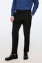 Men's Black Polyviscon Basic Plain Slim Fit Trousers