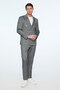 Men's Marine Linen Trendy Patterned Slim Fit Pointed Collar Double Breasted Suit - 2