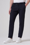 Men's Navy Blue Trendy Plaid Elastic Drawstring Slim Fit Trousers - 2