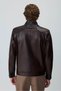 Men's Brown New York Short Leather Coat - 5