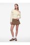 Viscose-Blend Long-Sleeve Off-Shoulder Blouse
