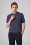Men's Indigo Trend Zippered Polo Collar Knitwear T-Shirt - 3