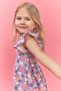 100% Cotton Patterned Ruffle Short-Sleeved Dress for Baby Girls H2176A526SM - 3