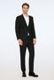 Men's Black Polyviscon Basic Plain Slim Fit Pointed Collar Suit - 4