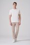 Men's Ecru Trend Plain Combed Cotton Crew Neck Tshirt - 4