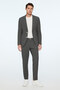 Men's Smoked Polyviscon Trendy Striped Slim Fit Mono Collar Suit - 2