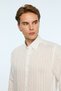 Men's White Liyosel Trendy Striped Dynamic Fit Button-Down Collar Shirt - 2