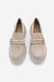 Women's Genuine Leather Loafer Thick Sole Metal Buckle Suede Casual Shoes Zolez Beige - 7