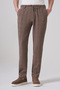 Men's A-Brown Trend Plaid Elastic Drawstring Slim Fit Trousers