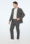 Men's Smoked Polyviscon Trendy Striped Slim Fit Mono Collar Suit - 3