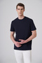 Men's Navy Blue Basic Crew Neck Dynamic Fit Cotton T-Shirt - 2