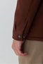 Men's Tile Polyester Shirt Collar Short Filling Coat - 6