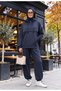 Kangaroo Pocket Modal Tracksuit Set – Hooded - Navy Blue - 5