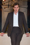 Men's Brown Linen Trend Striped Slim Fit Pointed Collar Double Breasted Suit