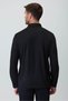 Men's Black Polo Collar Rayon Sweatshirt - 4